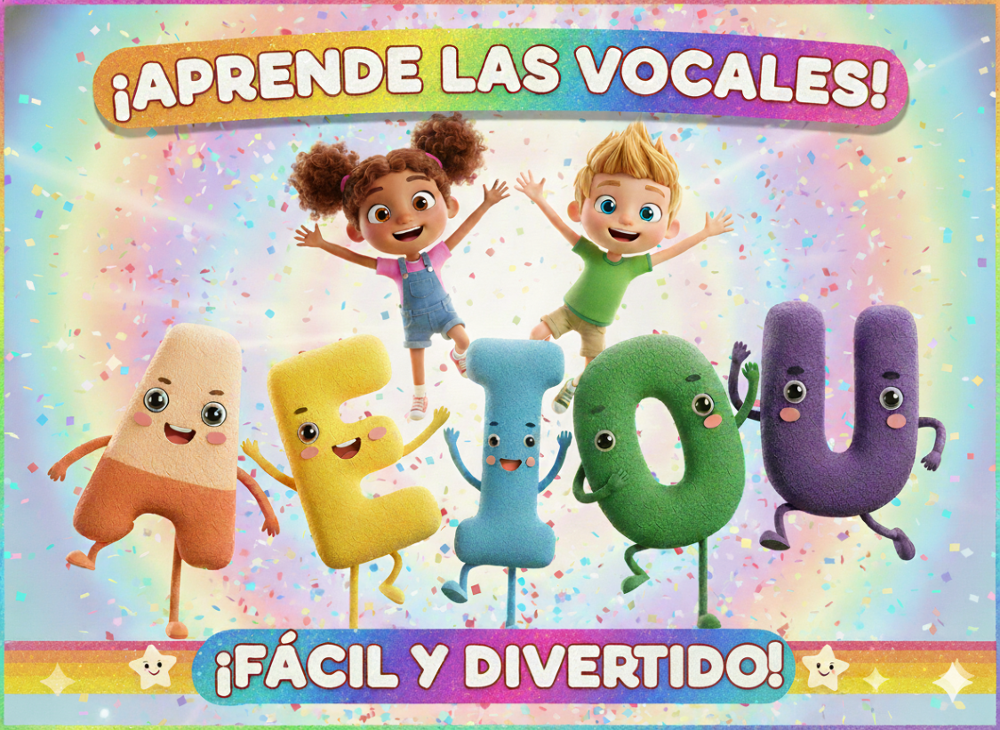 Canción de las Vocales AEIOU para Niños 👶 | Aprende las Vocales Cantando | Canción Educativa Animada