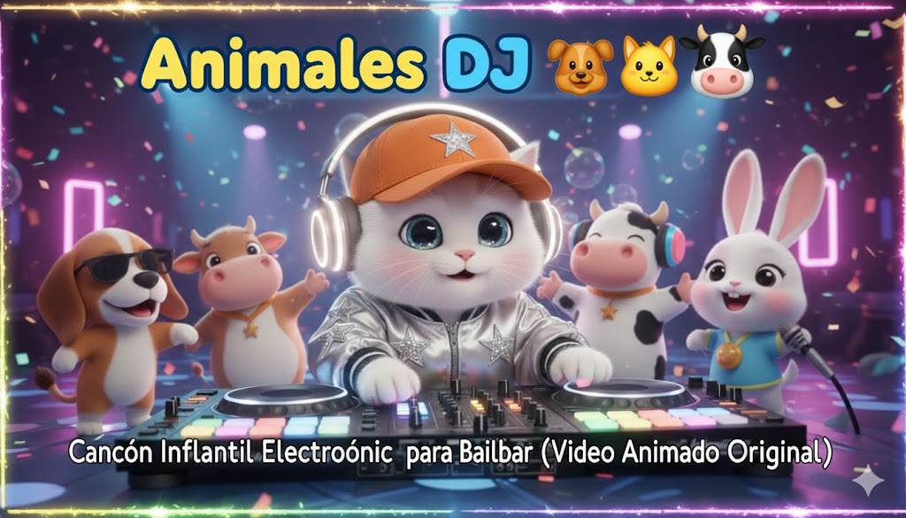 Animales DJ .Canción Infantil Electrónica para Bailar (Video Animado Original)