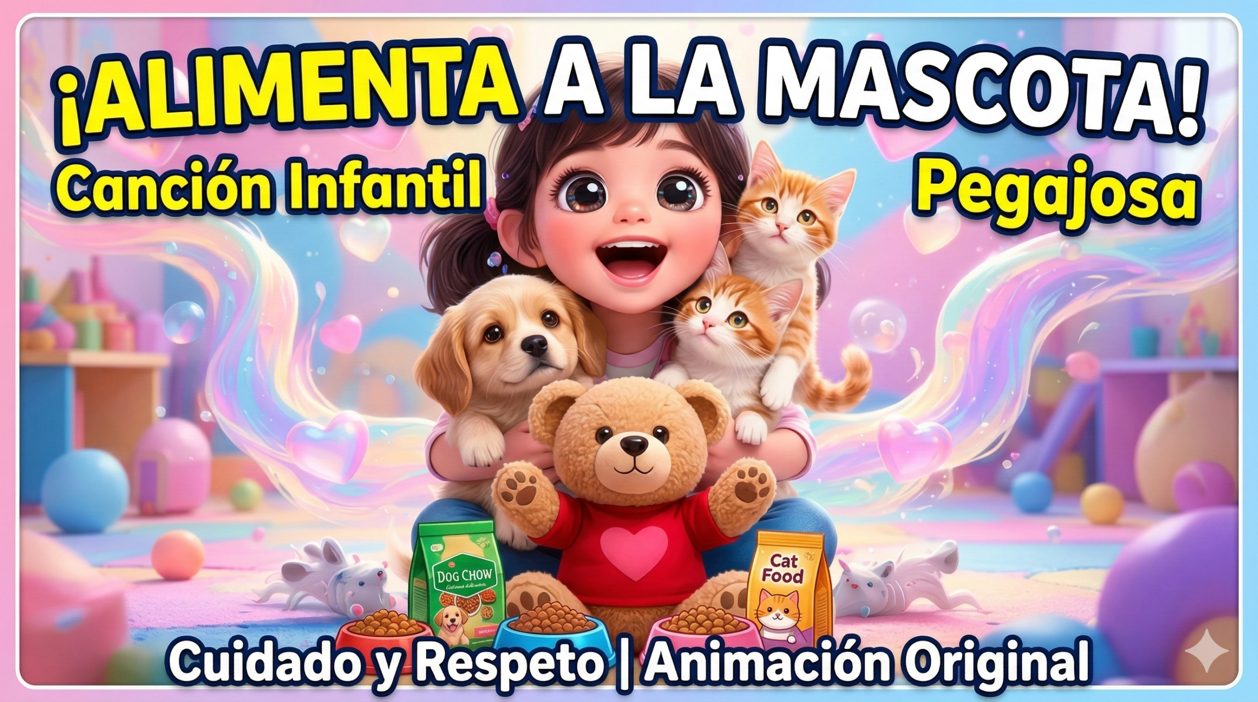 Alimenta a la Mascota. Canción Infantil Pegajosa de Cuidado y Respeto. Animación Original